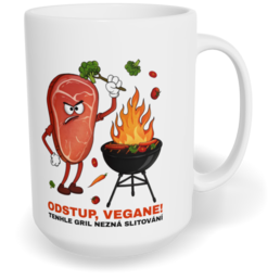 Hrnek klasický velký s vlastním potiskem - Odstup, vegane