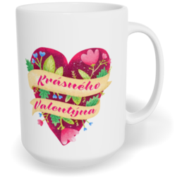 Hrnek klasický velký s vlastním potiskem - Krásného Valentýna