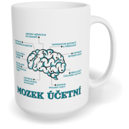 Hrnek klasický velký s vlastním potiskem - Mozek účetní