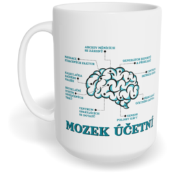 Hrnek klasický velký s vlastním potiskem - Mozek účetní