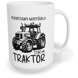 Hrnek klasický velký s vlastním potiskem - Traktorista