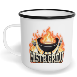 Hrnek plecháček s potiskem na míru - Mistr grilu