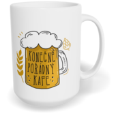 Hrnek klasický velký s vlastním potiskem - Konečně pořádný kafe