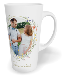 Fotohrnček latte veľký - originálny darček - Minimalist meadow