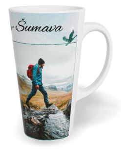 Hrnek latte velký s vlastním potiskem - Hory