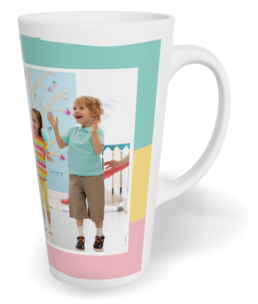 Hrnek latte velký s vlastním potiskem - Duha