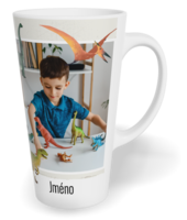 Hrnek latte velký s vlastním potiskem - Dinosaurus