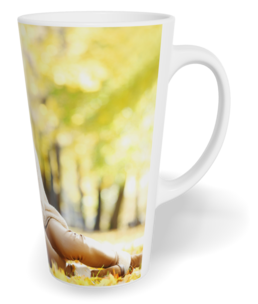 Hrnek latte velký s vlastním potiskem - Bílý