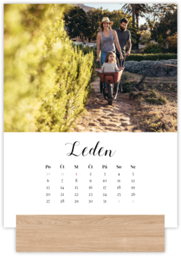 Fotokalendář měsíční stojánek na výšku - Bílý na výšku