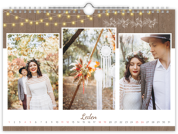 Fotokalendář nástěnný na šířku - Svatba dřevo