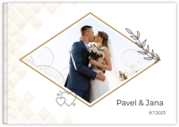 Fotokniha na šířku s pevnou vazbou a kvalitním papírem - Geometric wedding