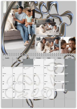 Nástěnný plánovací fotokalendář - 3D Metalický