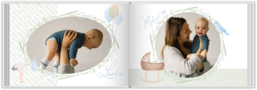 Fotokniha na šířku s pevnou vazbou a kvalitním papírem - Baby shower boy