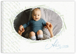 Fotokniha na šířku s pevnou vazbou a kvalitním papírem - Baby shower boy