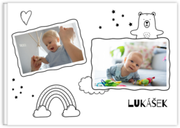 Fotokniha na šířku s pevnou vazbou a kvalitním papírem - Baby B&W