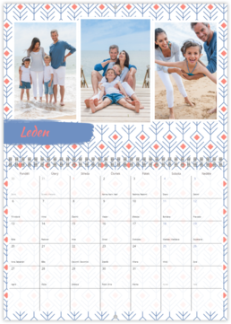 Nástěnný plánovací fotokalendář - Pattern blue