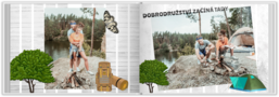Fotokniha na šířku s pevnou vazbou a kvalitním papírem - Camping color