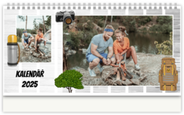 Stolní fotokalendář s vlastními jmény - Camping color