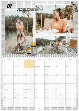 Nástěnný plánovací fotokalendář - Camping color
