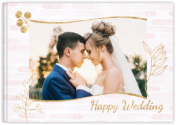 Fotokniha na šířku s pevnou vazbou a kvalitním papírem - Wedding Pink