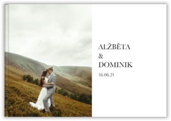 Fotokniha na šířku s pevnou vazbou a kvalitním papírem - Minimalist wedding