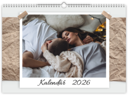 Fotokalendár exkluzív nástenný mesačný na šírku - Pomačkaný papier