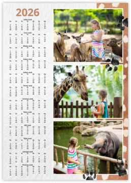 Roční fotokalendář jako plakát - Zoo 