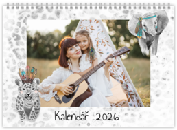 Nástěnný plánovací fotokalendář - Safari babies 