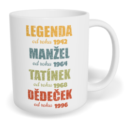 Hrnek klasický malý s vlastním potiskem - Legenda děda