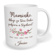 Hrnek klasický malý s vlastním potiskem - Děkuji, maminko