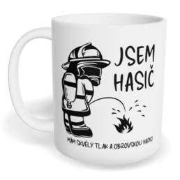 Hrnek klasický malý s vlastním potiskem - Jsem hasič
