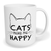 Hrnek klasický malý s vlastním potiskem - Cats make me happy