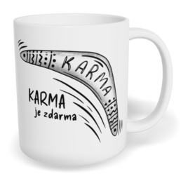 Hrnek klasický malý s vlastním potiskem - Karma je zdarma