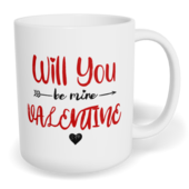 Hrnek klasický malý s vlastním potiskem - Will you be my Valentine