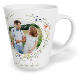 Hrnek Latte malý s vlastním potiskem - Minimalist meadow