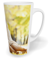 Hrnek latte velký s vlastním potiskem - Bílý