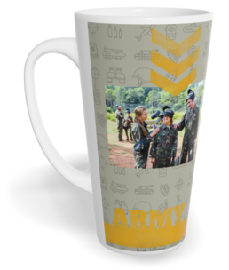 Hrnek latte velký s vlastním potiskem - Army