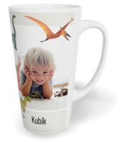 Hrnek latte velký s vlastním potiskem - Dinosaurus