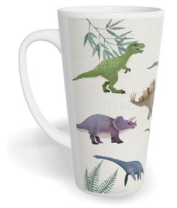 Hrnek latte velký s vlastním potiskem - Dinosaurus