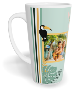 Hrnek latte velký s vlastním potiskem - Exotic birds