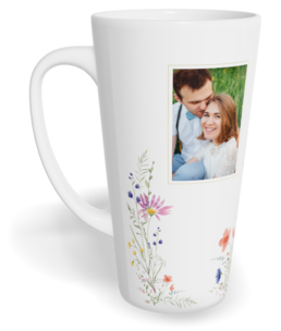 Hrnek latte velký s vlastním potiskem - Minimalist meadow