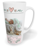 Hrnek latte velký s vlastním potiskem - Meadow baby