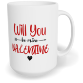 Hrnek klasický velký s vlastním potiskem - Will you be my Valentine