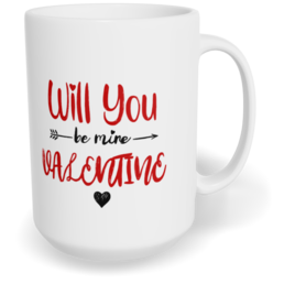 Hrnek klasický velký s vlastním potiskem - Will you be my Valentine