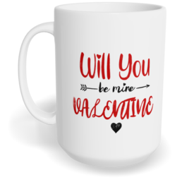 Hrnek klasický velký s vlastním potiskem - Will you be my Valentine