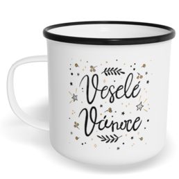 Hrnek plecháček s potiskem na míru - Veselé Vánoce