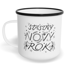 Hrnek plecháček s potiskem na míru - Šťastný nový rok
