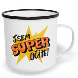 Hrnek plecháček s potiskem na míru - Super učitel
