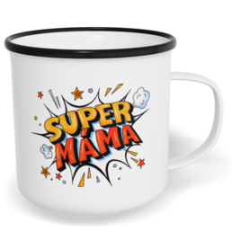 Hrnek plecháček s potiskem na míru - Super máma vol. 3