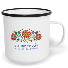 Hrnek plecháček s potiskem na míru - Su moravák a su na to pyšné